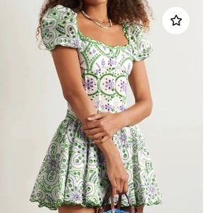 Eyelet babydoll dress in Green Size M
